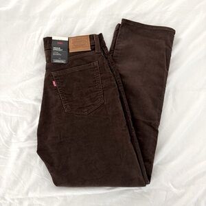 NWT Levi's Chocolate Brown Corduroy Pants - High Rise Straight Leg